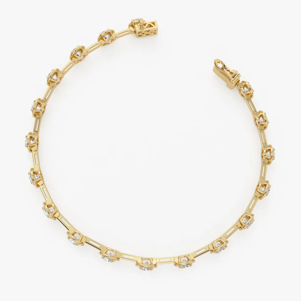 3.60 ctw 14k Round Lab Grown Diamond Bar Bracelet - Larissa