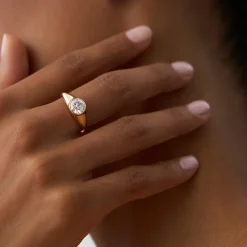 1.00 ctw 14k Round Shaped Lab Grown Diamond Ring - Alina
