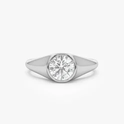 1.00 ctw 14k Round Shaped Lab Grown Diamond Ring - Alina