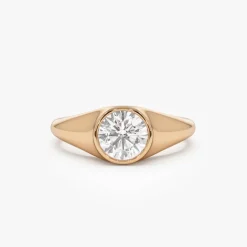 1.00 ctw 14k Round Shaped Lab Grown Diamond Ring - Alina
