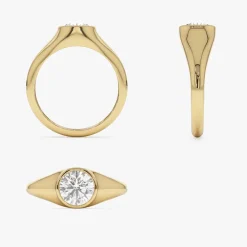 1.00 ctw 14k Round Shaped Lab Grown Diamond Ring - Alina