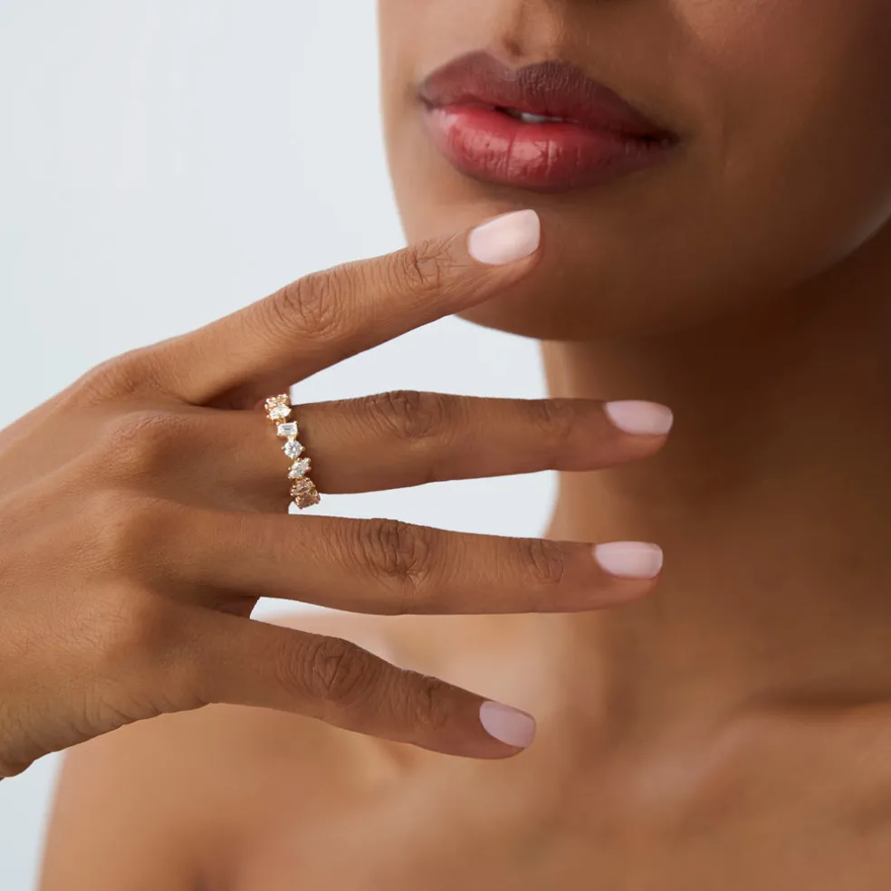 1.85 ctw Multi Shaped Lab Grown Full Eternity Diamond Wedding Ring - Reese