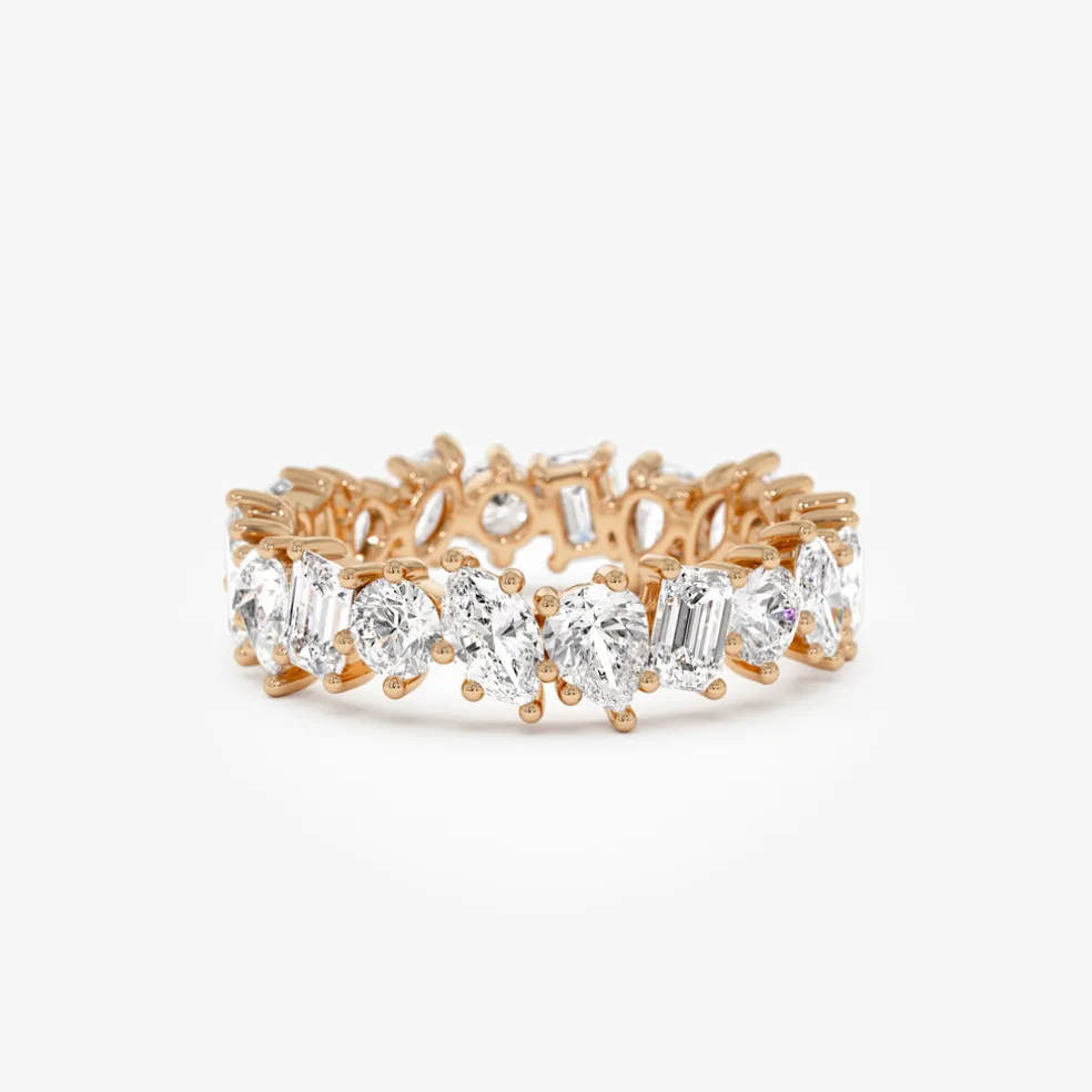 1.85 ctw Multi Shaped Lab Grown Full Eternity Diamond Wedding Ring - Reese