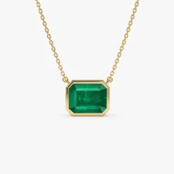 14k 1.50 - 2.20 Ctw Octagon Cut Bezel Setting Necklace
