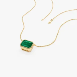 14k 1.50 - 2.20 Ctw Octagon Cut Bezel Setting Necklace