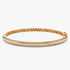 14k 1.00 Ctw Dome Diamond Bangle Bracelet
