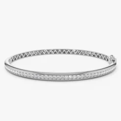 14k 1.00 Ctw Dome Diamond Bangle Bracelet