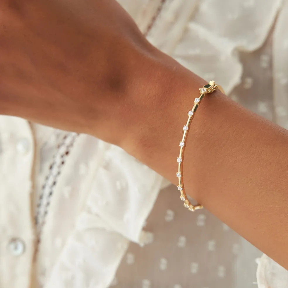 14k 0.50 ctw Diamond Bar Bangle Bracelet
