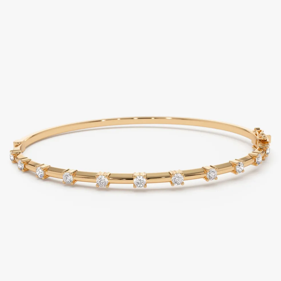 14k 0.50 ctw Diamond Bar Bangle Bracelet