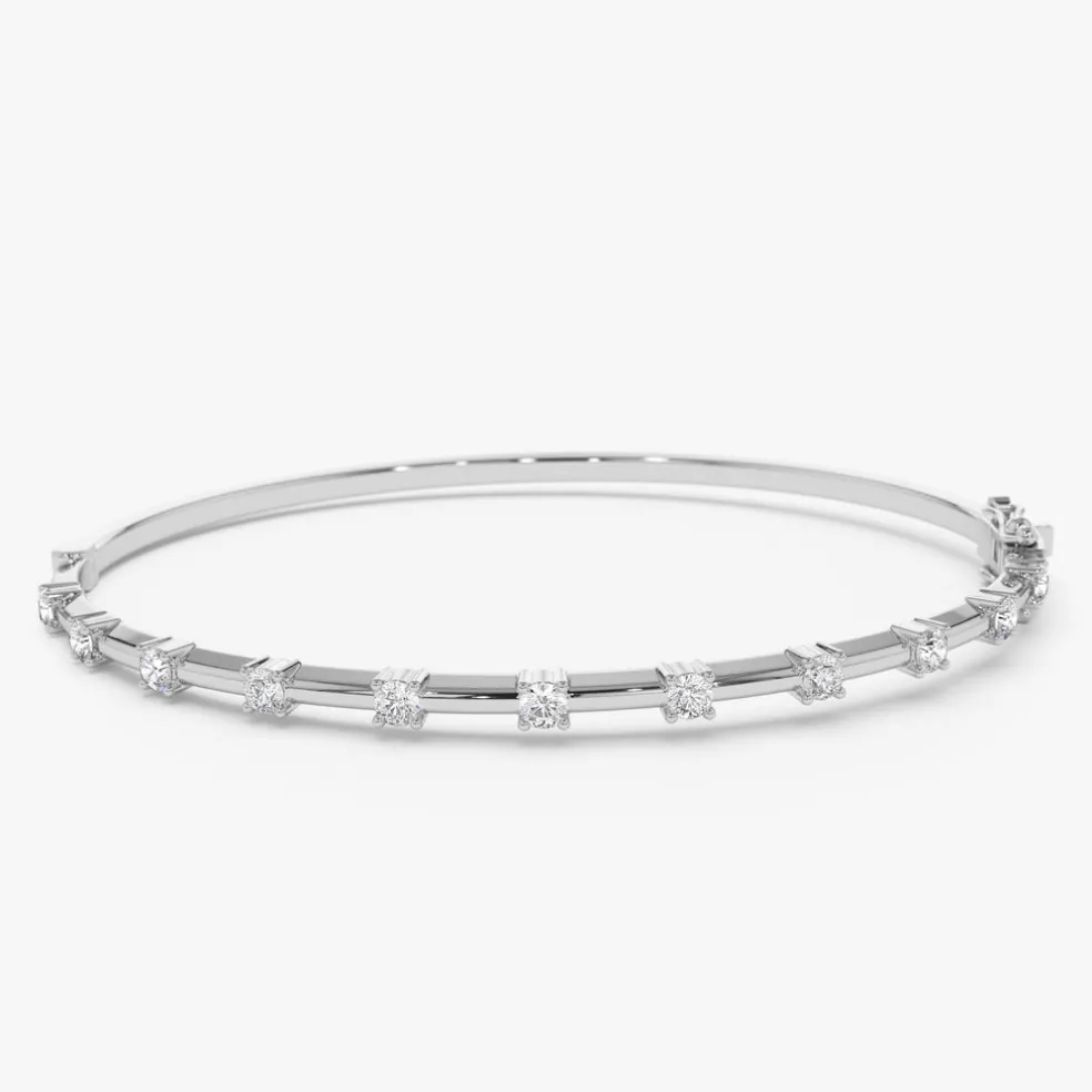 14k 0.50 ctw Diamond Bar Bangle Bracelet