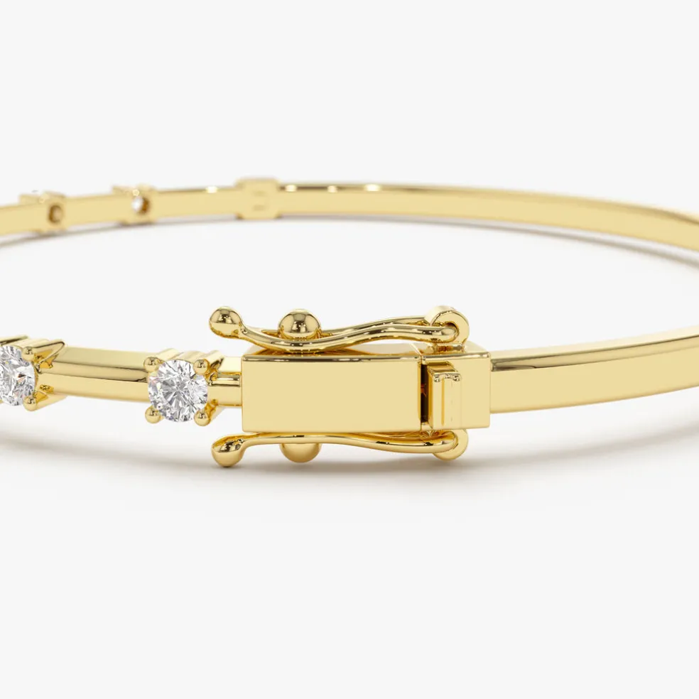 14k 0.50 ctw Diamond Bar Bangle Bracelet