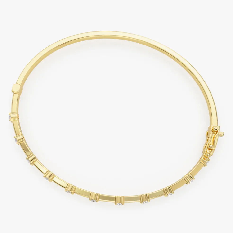 14k 0.50 ctw Diamond Bar Bangle Bracelet