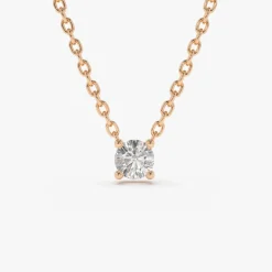 14K 0.20-0.50 ctw Prong Setting Diamond Solitaire Necklace