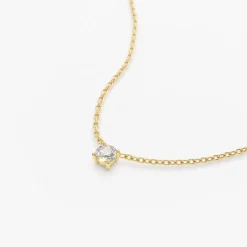 14K 0.20-0.50 ctw Prong Setting Diamond Solitaire Necklace