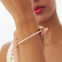14k 1.50 Ctw Prong Setting Diamond Bange Bracelet