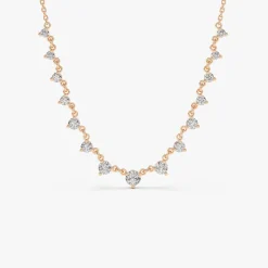 14k 0.85 ctw Solitaire Diamond Graduating Necklace