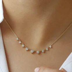 14k 1.05 ctw Solitaire Diamond Graduating Necklace