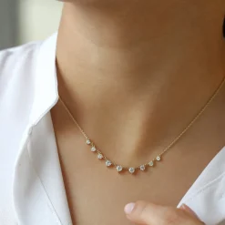14k 1.05 ctw Solitaire Diamond Graduating Necklace