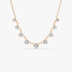14k 1.05 ctw Solitaire Diamond Graduating Necklace