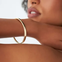 14k 0.85 Ctw Statement Diamond Bangle Bracelet