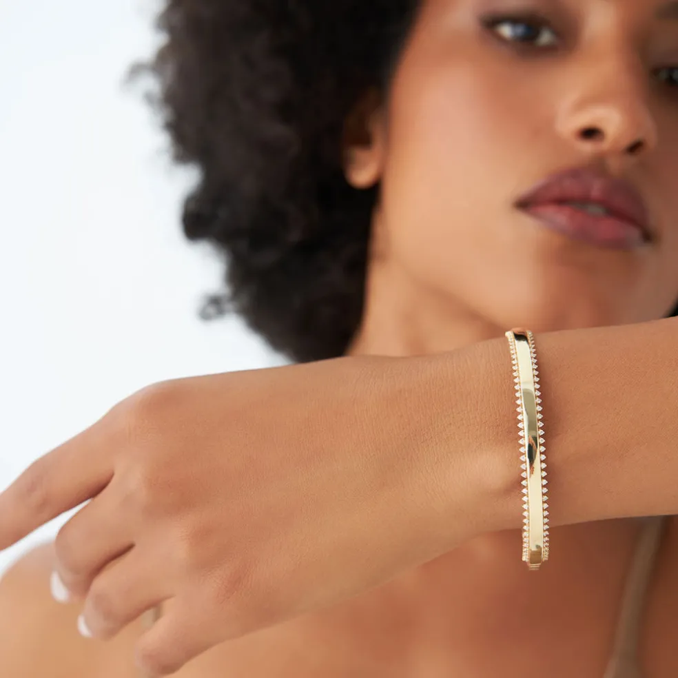 14k 0.85 Ctw Statement Diamond Bangle Bracelet