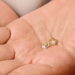 14k Diamond Clover Earrings