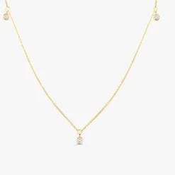 14k 5 Diamond Dangle Necklace
