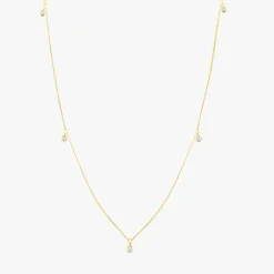 14k 5 Diamond Dangle Necklace
