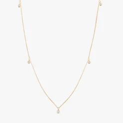 14k 5 Diamond Dangle Necklace
