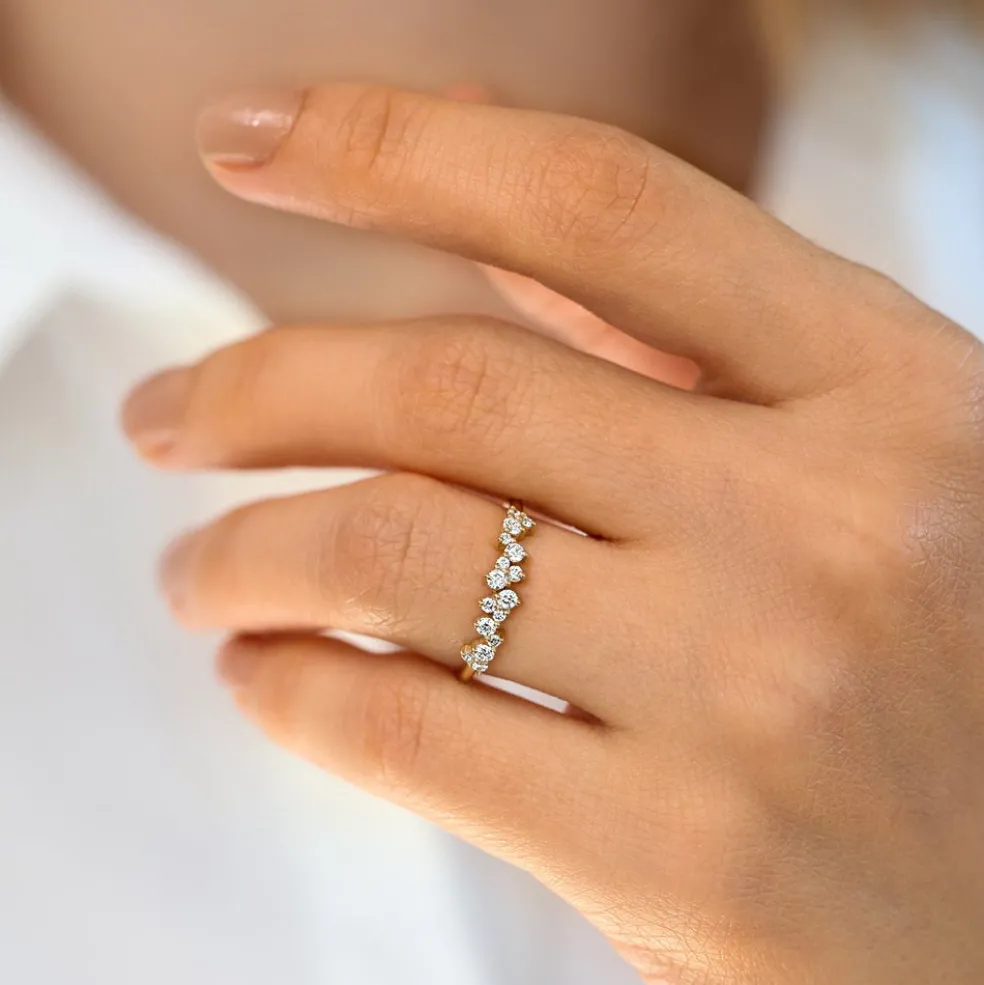 14k Diamond Statement Cluster Ring