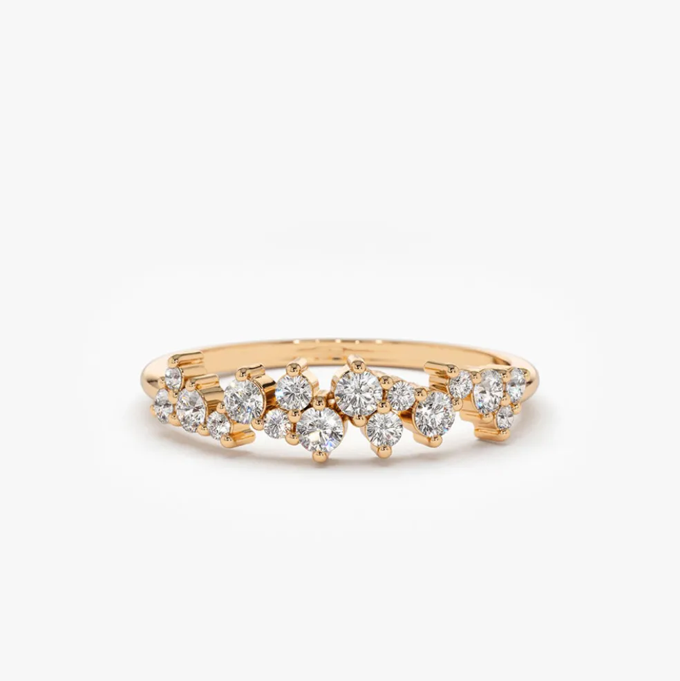 14k Diamond Statement Cluster Ring