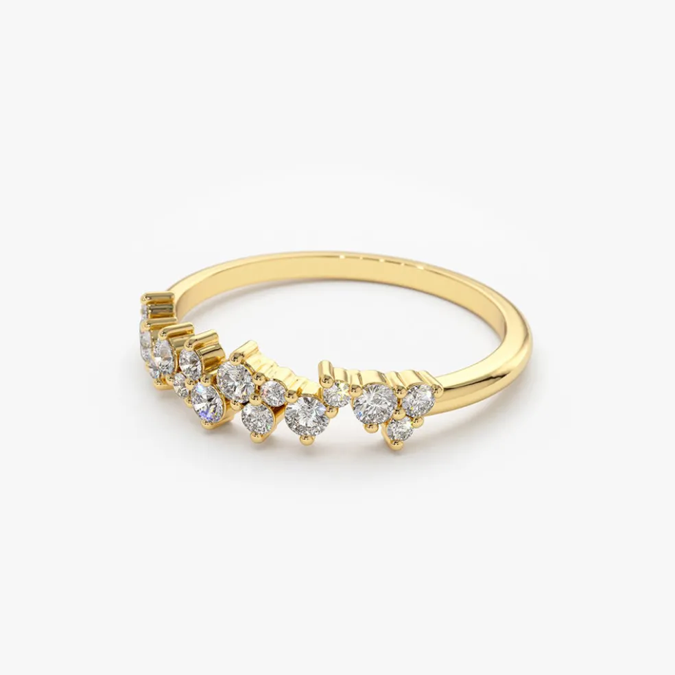 14k Diamond Statement Cluster Ring