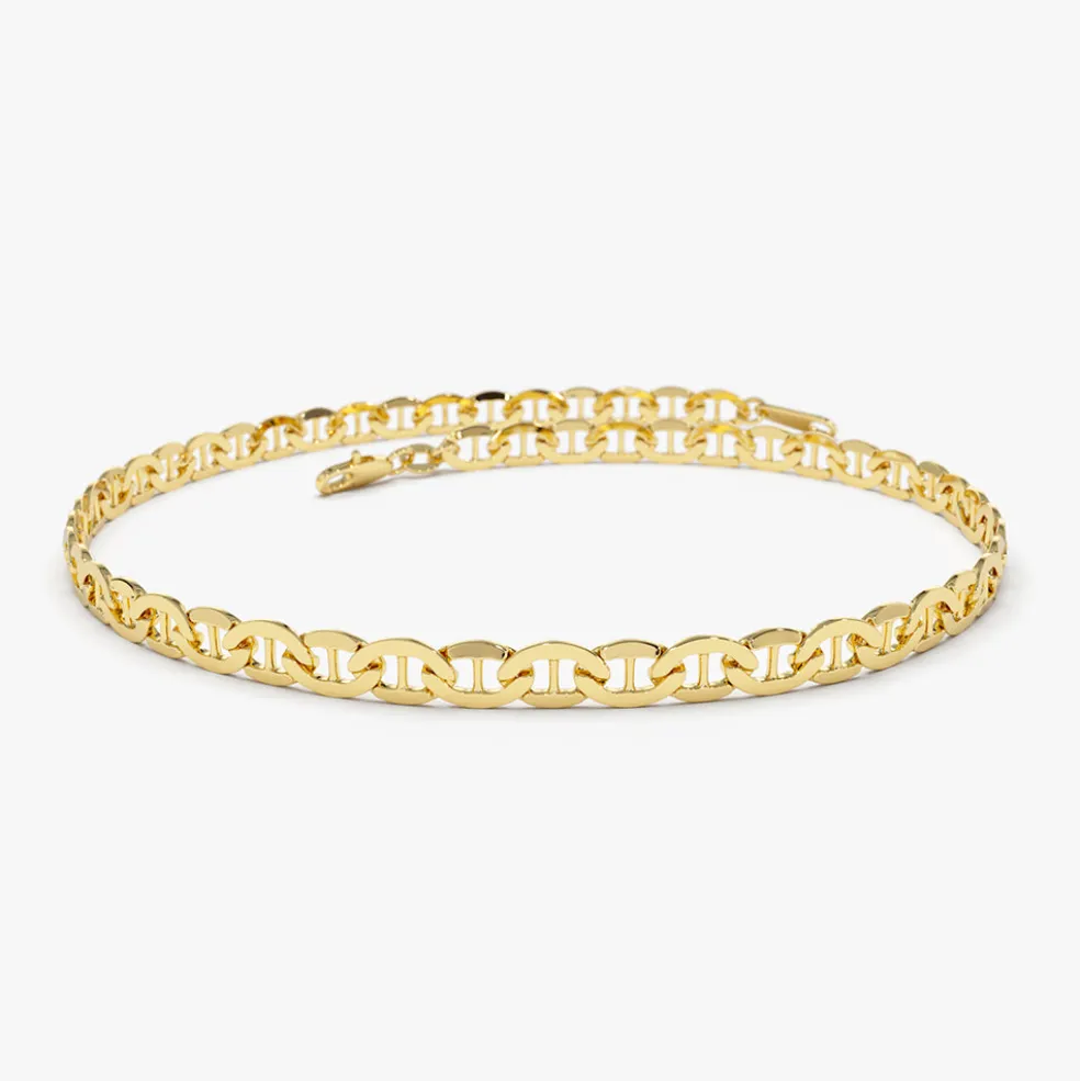 14k 3.5 MM Mariner Chain Link Bracelet