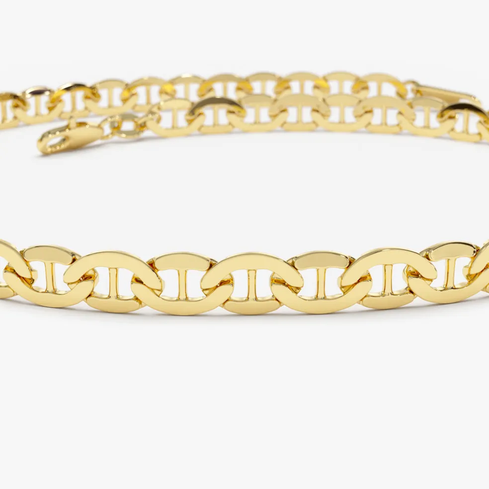 14k 3.5 MM Mariner Chain Link Bracelet