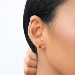 14K Pear Shaped Ruby Stud Earrings