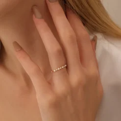 14k 4 Prong Petite Natural Diamond Ring