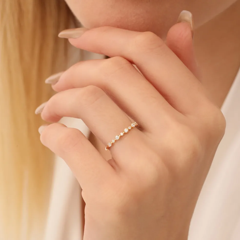 14k 4 Prong Petite Natural Diamond Ring