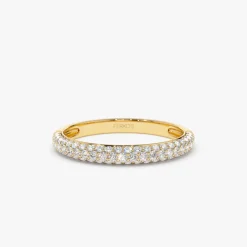 14k 3 Row Half Eternity Diamond Band