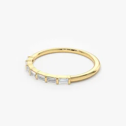 14K 7 Stone Baguette Diamond Wedding Ring