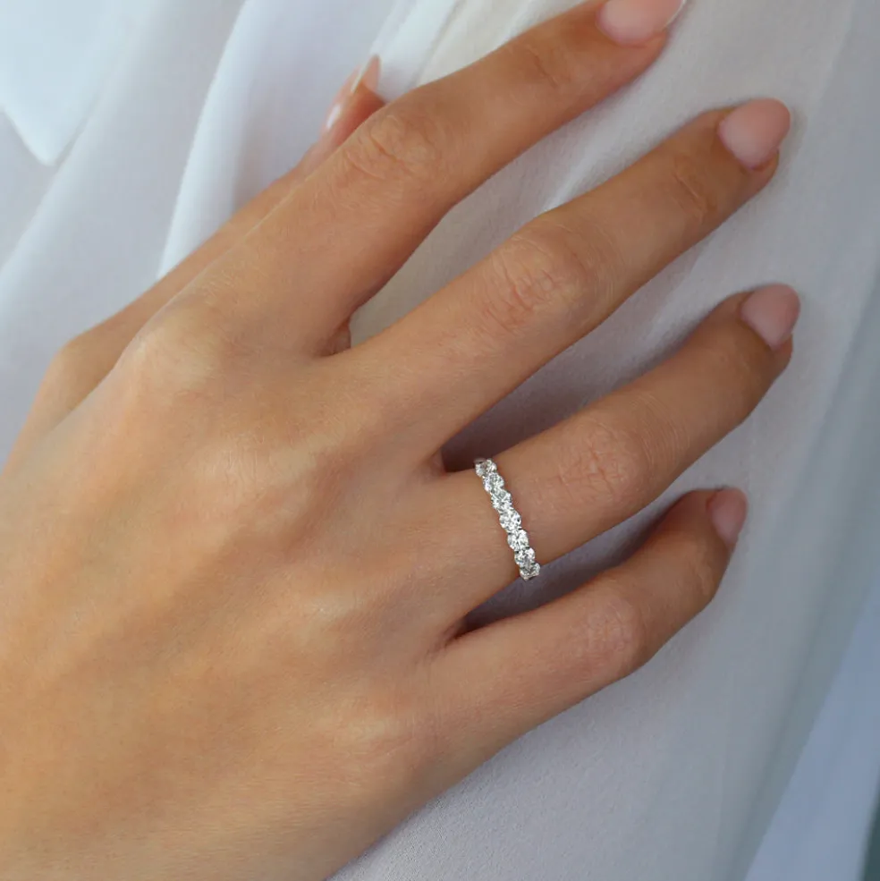 14k 7 Stone Basket Setting Diamond Ring