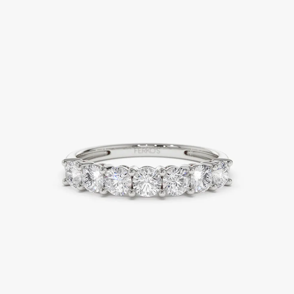 14k 7 Stone Basket Setting Diamond Ring