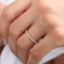 14k Alternating Baguette & Round Diamond Full Eternity Ring