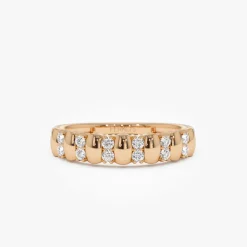 14K Alternating Diamond Bar Band