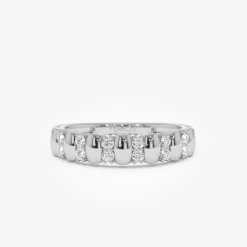 14K Alternating Diamond Bar Band
