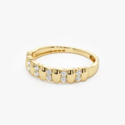 14K Alternating Diamond Bar Band