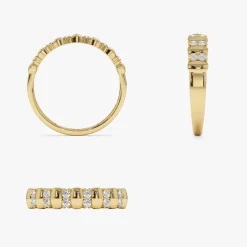 14K Alternating Diamond Bar Band