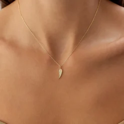 14K Angel Wings Pendant Necklace