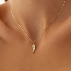 14K Angel Wings Pendant Necklace