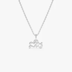 14K Aquarius Zodiac Charm Necklace