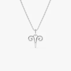 14K Aries Zodiac Charm Necklace